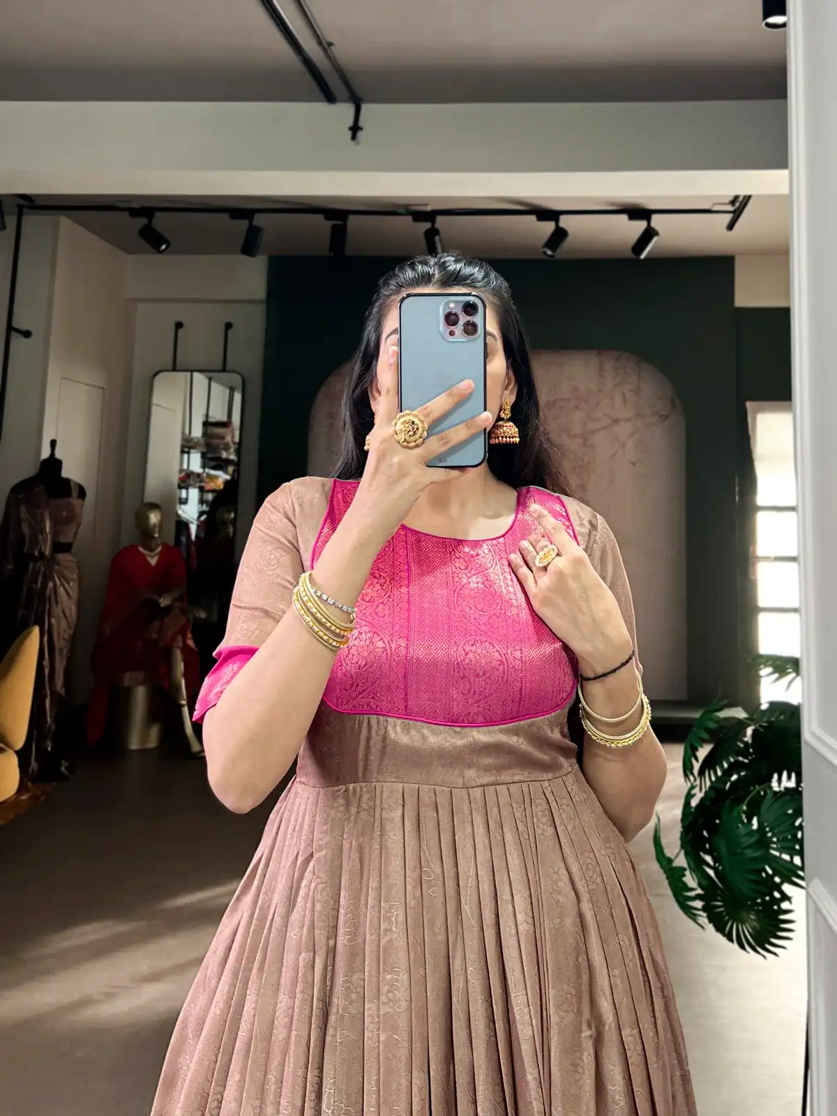 YNF 5012 Brown Mass Mello Gown with Zari Work. Available at ₹1799 only. Wedding, Party, Festive, Events Delivery 4-6 Working Days. Shop now. | Bollywood Gowns, Creative Gowns, Designer Gowns, Embroidered Gowns, Gowns, Party Wear Gowns