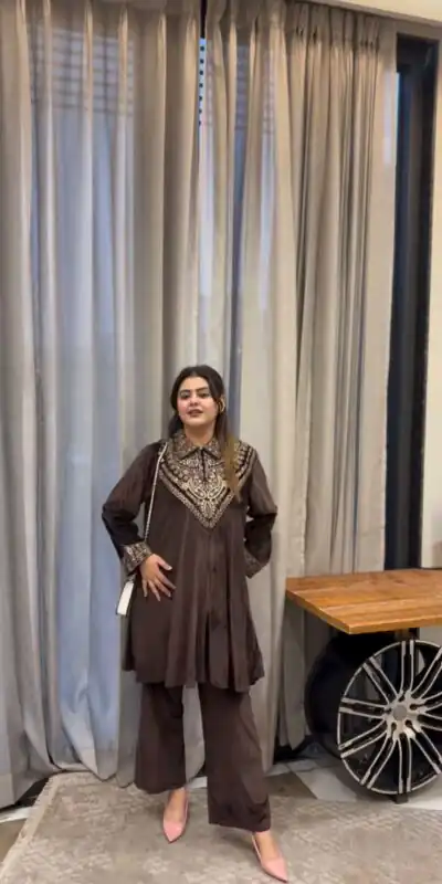 BE 413 Brown Color Velvet Salwar Suit with Embroidery Work. Wedding, Party, Festive, Events, Special Price ₹1799. Delivery 4-6 Working Days. Shop now. | Casual Suits, Jump Suits, Tops & Bottoms, Track Suits, Trendy Wear, Creative suits, Designer Suits, Palazzo Suits, Party Wear Suits, Patiala Suits, Salwar suit, Straight Suits