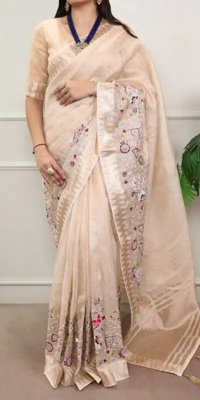 YNF 7401 Cream in Zari Kota Tissue Zari Work & Embroidery Work Saree . Get it for ₹3199. Delivery 4-6 Working Days. Shop now. | Creative Sarees, Embroidered Sarees, Bollywood Sarees, Designer Sarees, Ethnic Saree, Modern Digital sarees, Party Wear Sarees, Sarees