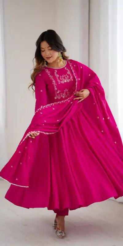 KB 289 Dark Pink with Bead Work & Embroidery Work Roman Chanderi Silk Salwar Suit . Special Price ₹2399. Delivery 4-6 Working Days. Shop now. | Casual Suits, Jump Suits, Tops & Bottoms, Track Suits, Trendy Wear, Creative suits, Designer Suits, Palazzo Suits, Party Wear Suits, Patiala Suits, Salwar suit, Straight Suits