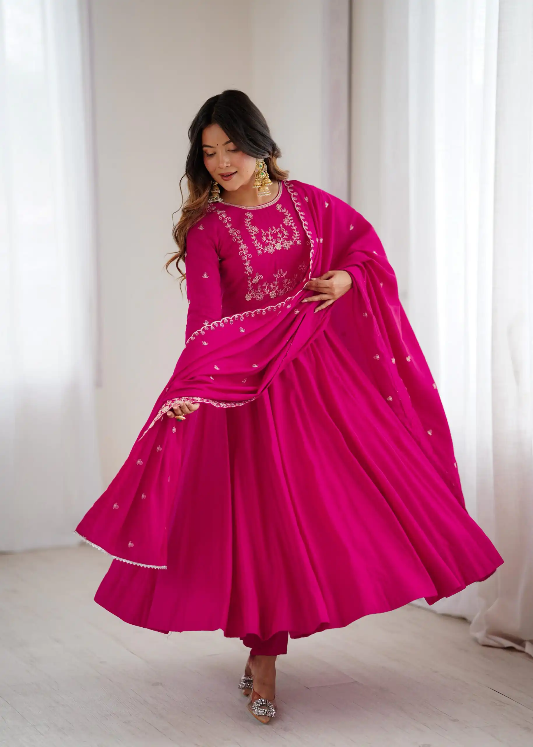KB 289 Dark Pink with Bead Work & Embroidery Work Roman Chanderi Silk Salwar Suit . Special Price ₹2399. Delivery 4-6 Working Days. Shop now. | Casual Suits, Jump Suits, Tops & Bottoms, Track Suits, Trendy Wear, Creative suits, Designer Suits, Palazzo Suits, Party Wear Suits, Patiala Suits, Salwar suit, Straight Suits