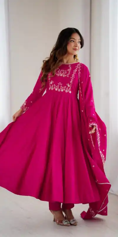 KB 289 Dark Pink with Bead Work & Embroidery Work Roman Chanderi Silk Salwar Suit . Special Price ₹2399. Delivery 4-6 Working Days. Shop now. | Casual Suits, Jump Suits, Tops & Bottoms, Track Suits, Trendy Wear, Creative suits, Designer Suits, Palazzo Suits, Party Wear Suits, Patiala Suits, Salwar suit, Straight Suits