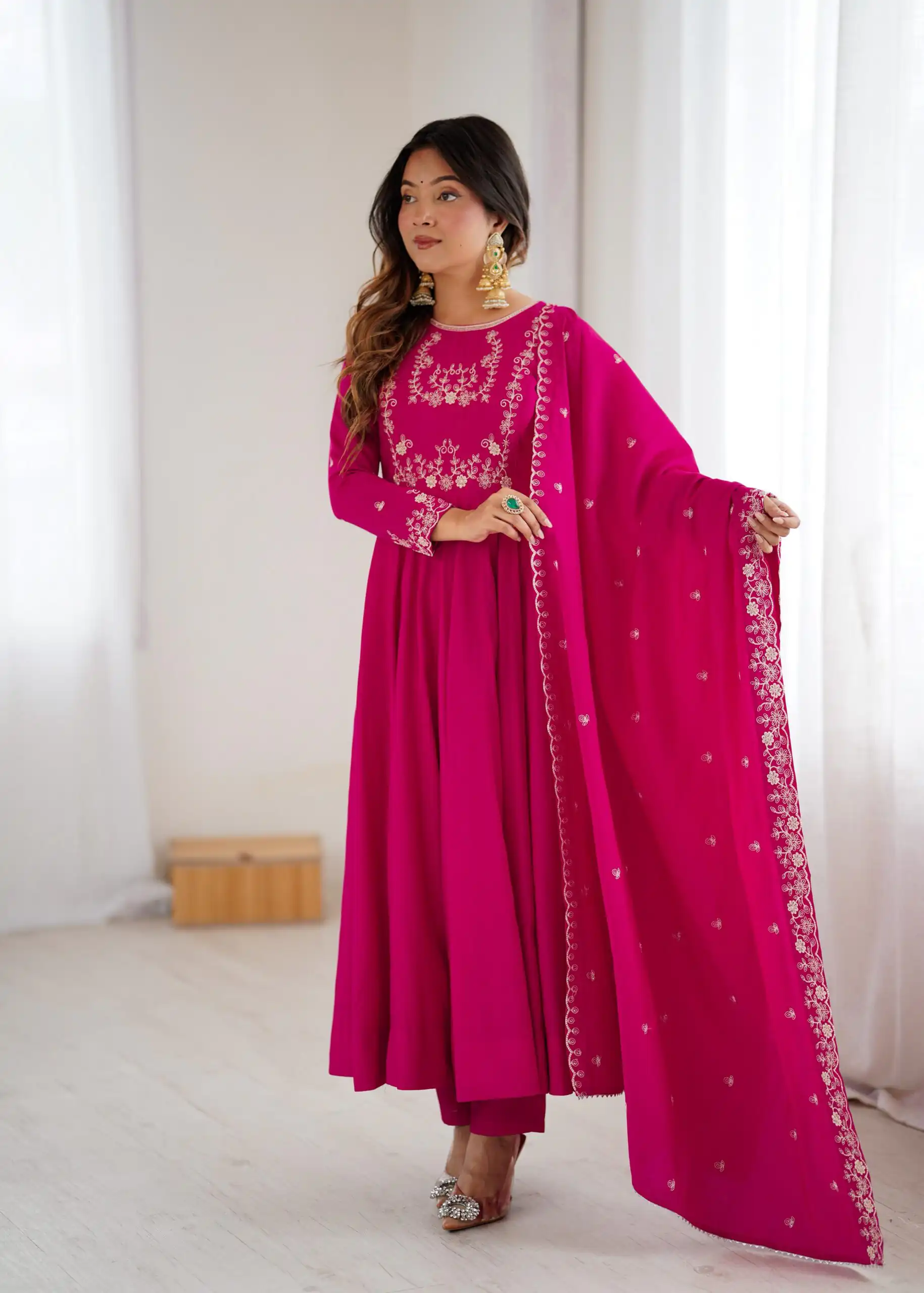 KB 289 Dark Pink with Bead Work & Embroidery Work Roman Chanderi Silk Salwar Suit . Special Price ₹2399. Delivery 4-6 Working Days. Shop now. | Casual Suits, Jump Suits, Tops & Bottoms, Track Suits, Trendy Wear, Creative suits, Designer Suits, Palazzo Suits, Party Wear Suits, Patiala Suits, Salwar suit, Straight Suits