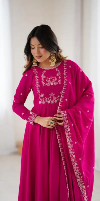KB 289 Dark Pink with Bead Work & Embroidery Work Roman Chanderi Silk Salwar Suit . Special Price ₹2399. Delivery 4-6 Working Days. Shop now. | Casual Suits, Jump Suits, Tops & Bottoms, Track Suits, Trendy Wear, Creative suits, Designer Suits, Palazzo Suits, Party Wear Suits, Patiala Suits, Salwar suit, Straight Suits