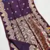 MB 3319 Dark Purple Color Banarasi Lace Work Gold Zari Border Saree . Available at ₹1849 only. Delivery 4-6 Working Days. Shop now. | Creative Sarees, Embroidered Sarees, Bollywood Sarees, Designer Sarees, Ethnic Saree, Modern Digital sarees, Party Wear Sarees, Sarees