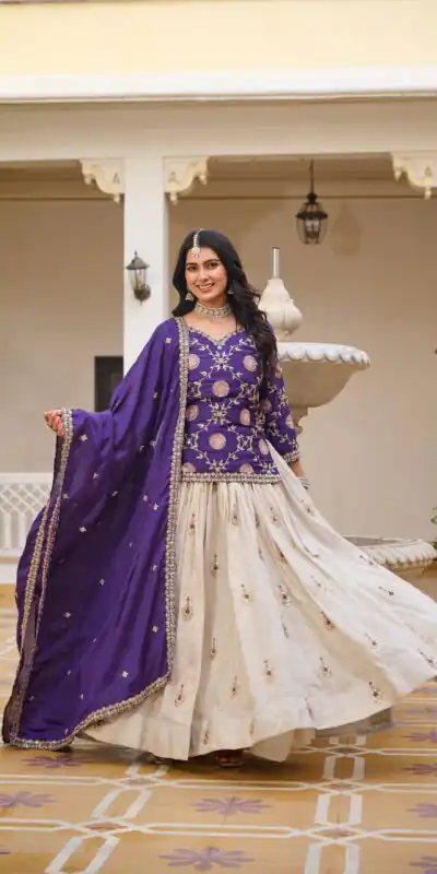 Ram 101 Dark Purple Chinon Lehenga Choli Perfect for Wedding, Party, Makar Sankranti, Reception, Sangeet – . Exclusive Offer ₹2649. Delivery 4-6 Working | Bollywood Lehenga, Creative Lehenga, Designer Lehenga, Embroidered Lehenga, Lehenga, Party Wear Lehenga