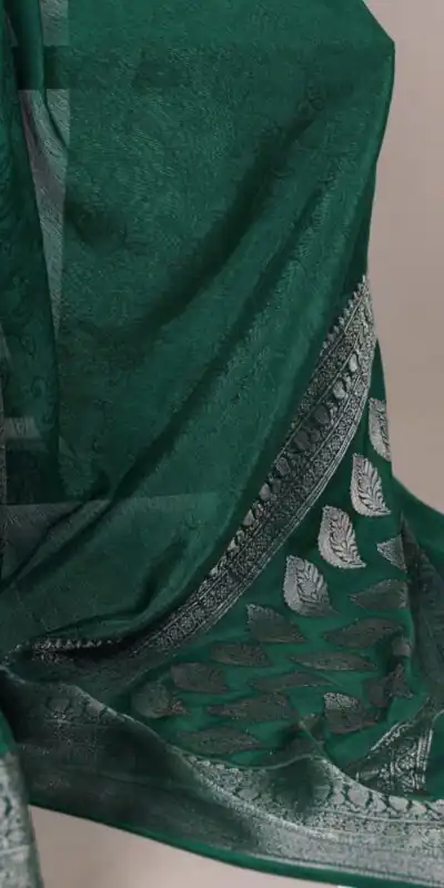 YNF 7916 Green Chinon Saree with Zari Work. Wedding, Party, Festive, Events Festive Deal ₹1699. Delivery 4-6 Working Days. Shop now. | Creative Sarees, Embroidered Sarees, Bollywood Sarees, Designer Sarees, Ethnic Saree, Modern Digital sarees, Party Wear Sarees, Sarees