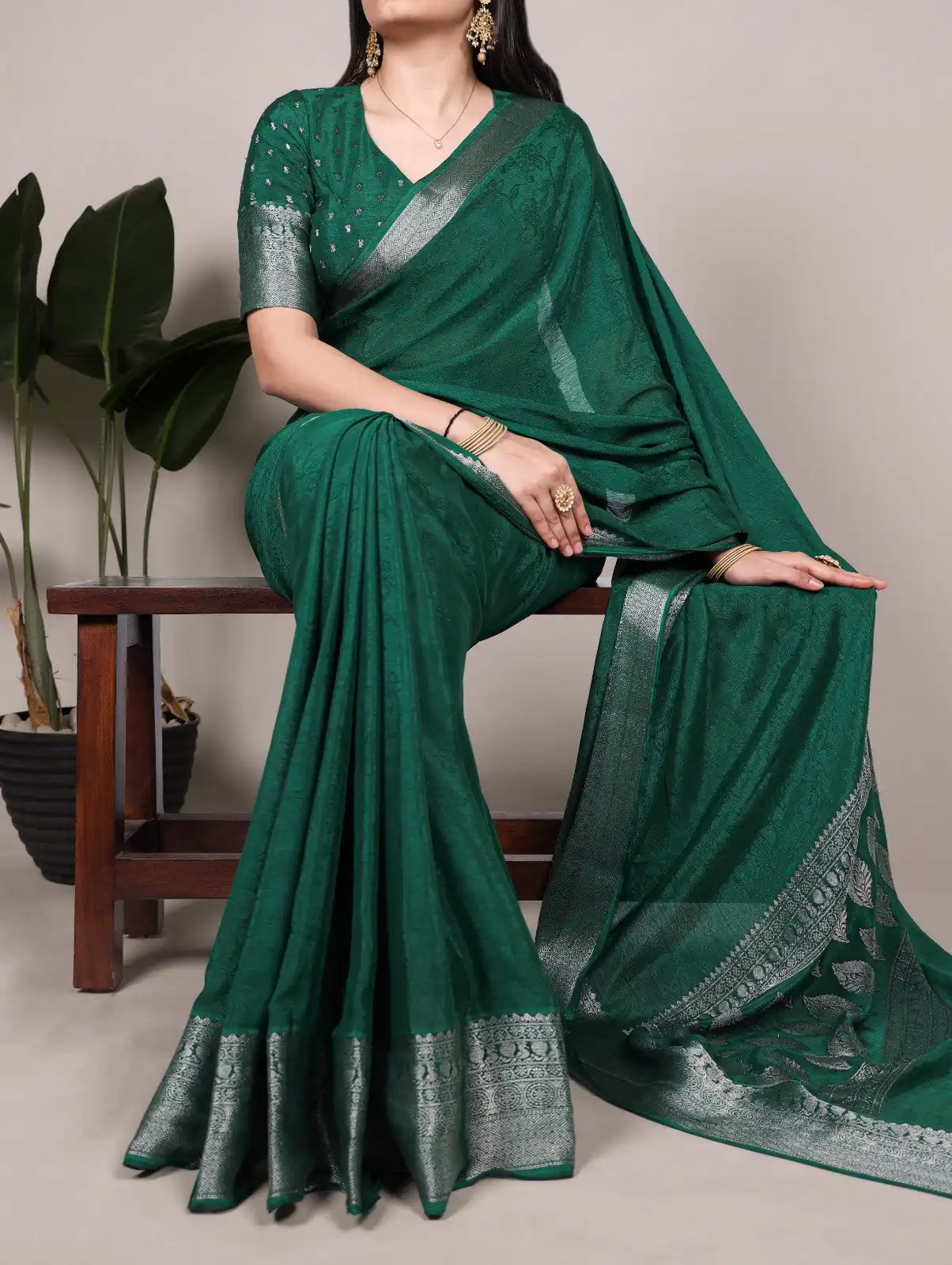 YNF 7916 Green Chinon Saree with Zari Work. Wedding, Party, Festive, Events Festive Deal ₹1699. Delivery 4-6 Working Days. Shop now. | Creative Sarees, Embroidered Sarees, Bollywood Sarees, Designer Sarees, Ethnic Saree, Modern Digital sarees, Party Wear Sarees, Sarees