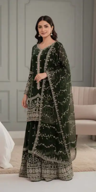 SSR 533 Green Color Fendy Silk Salwar Suit with Embroidery Work. Affordable Price ₹2149. Delivery 4-6 Working Days. Shop now. | Casual Suits, Jump Suits, Creative suits, Designer Suits, Palazzo Suits, Party Wear Suits, Patiala Suits, Salwar suit, Straight Suits