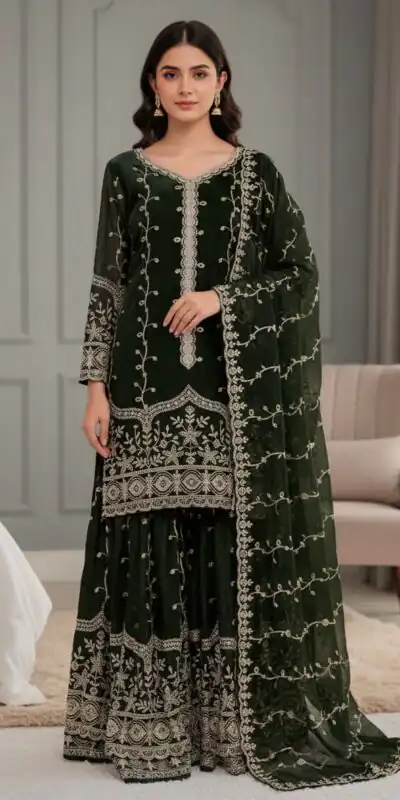 SSR 533 Green Color Fendy Silk Salwar Suit with Embroidery Work. Affordable Price ₹2149. Delivery 4-6 Working Days. Shop now. | Casual Suits, Jump Suits, Creative suits, Designer Suits, Palazzo Suits, Party Wear Suits, Patiala Suits, Salwar suit, Straight Suits