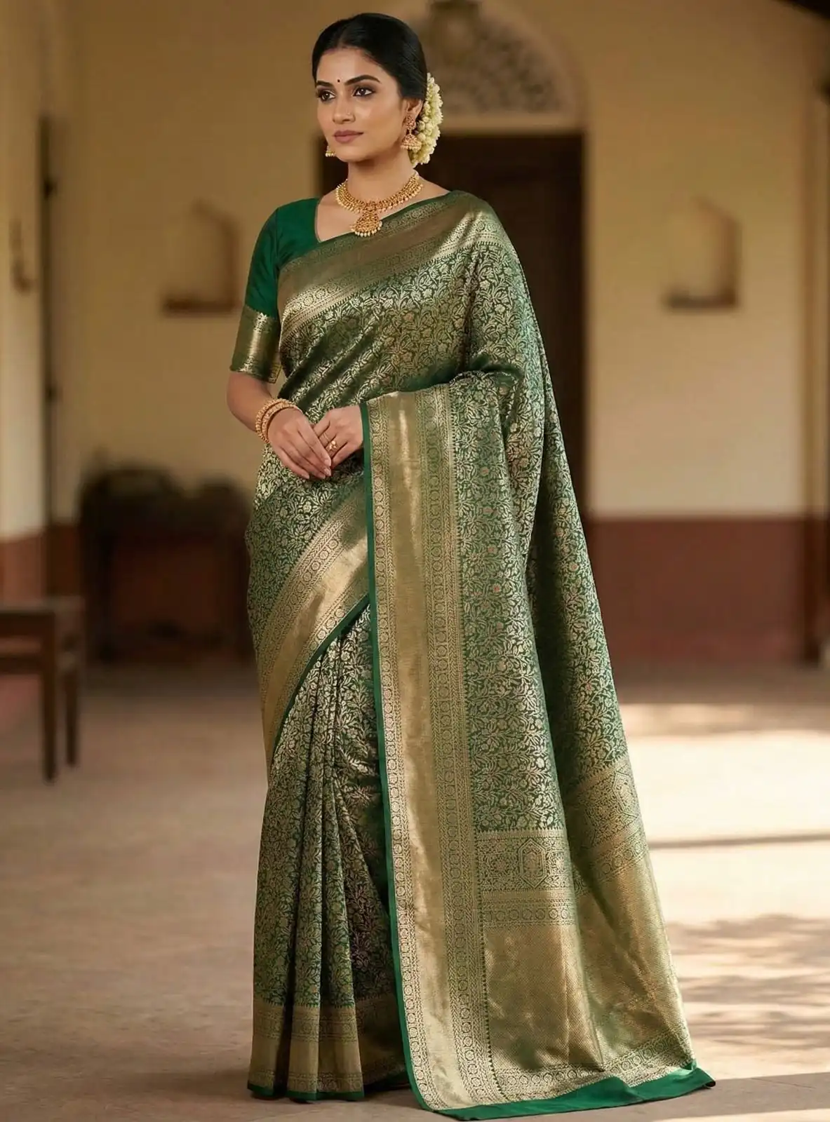 KPR 261 Green in Soft Lichi Silk Lace Border & Lace Work Saree . Available at ₹1499 only. Delivery 4-6 Working Days. Shop now. | Creative Sarees, Embroidered Sarees, Bollywood Sarees, Designer Sarees, Ethnic Saree, Modern Digital sarees, Party Wear Sarees, Sarees
