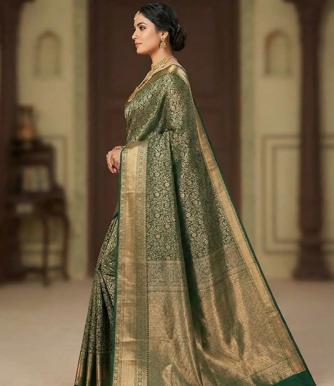 KPR 261 Green in Soft Lichi Silk Lace Border & Lace Work Saree . Available at ₹1499 only. Delivery 4-6 Working Days. Shop now. | Creative Sarees, Embroidered Sarees, Bollywood Sarees, Designer Sarees, Ethnic Saree, Modern Digital sarees, Party Wear Sarees, Sarees