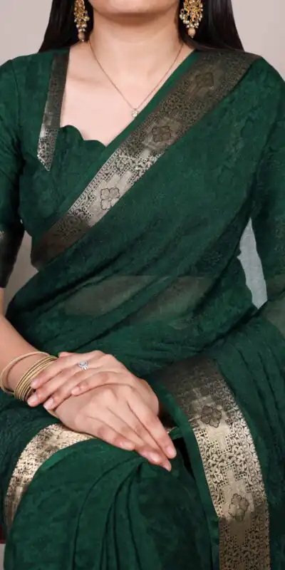 YNF 7911 Green Poly Shimmer Saree Perfect for Wedding, Party, Ganesh Chaturthi, Bridal Wear, Temple Visit –. Available at ₹1499 only. Delivery 4-6 Workin | Creative Sarees, Embroidered Sarees, Bollywood Sarees, Designer Sarees, Ethnic Saree, Modern Digital sarees, Party Wear Sarees, Sarees