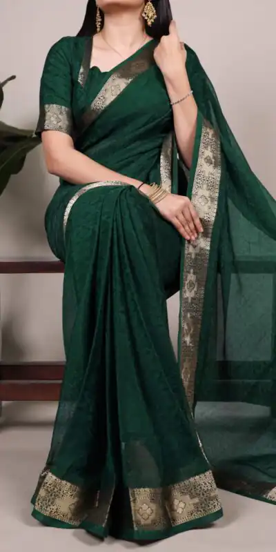 YNF 7911 Green Poly Shimmer Saree Perfect for Wedding, Party, Ganesh Chaturthi, Bridal Wear, Temple Visit –. Available at ₹1499 only. Delivery 4-6 Workin | Creative Sarees, Embroidered Sarees, Bollywood Sarees, Designer Sarees, Ethnic Saree, Modern Digital sarees, Party Wear Sarees, Sarees