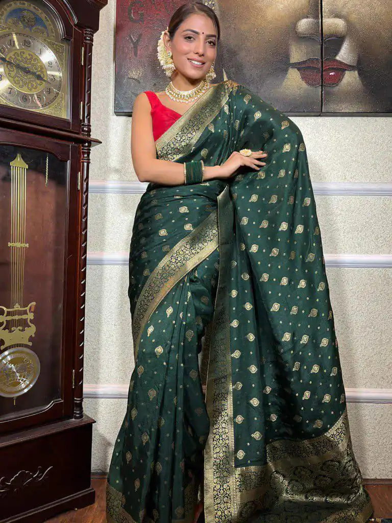 KPR 210 Green Soft Lichi Silk Saree with Lace Work & Lace Border. Special Price ₹1399. Delivery 4-6 Working Days. Shop now. | Creative Sarees, Embroidered Sarees, Bollywood Sarees, Designer Sarees, Ethnic Saree, Modern Digital sarees, Party Wear Sarees, Sarees
