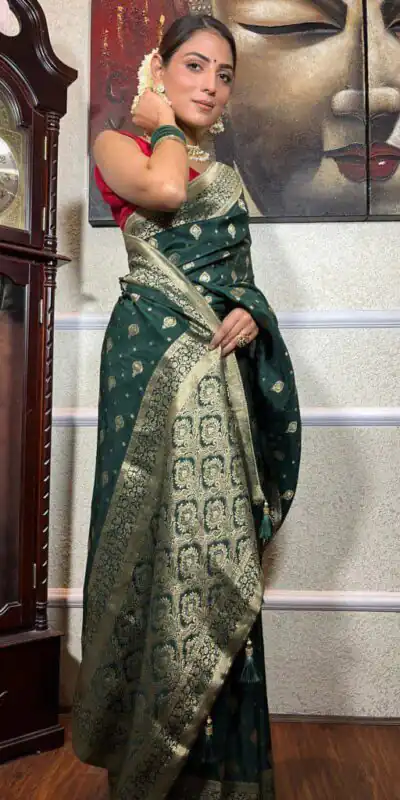 KPR 210 Green Soft Lichi Silk Saree with Lace Work & Lace Border. Special Price ₹1399. Delivery 4-6 Working Days. Shop now. | Creative Sarees, Embroidered Sarees, Bollywood Sarees, Designer Sarees, Ethnic Saree, Modern Digital sarees, Party Wear Sarees, Sarees