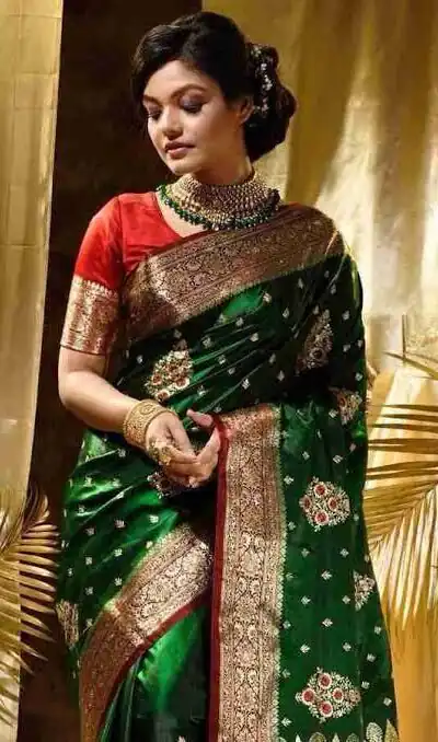 KPR 227 Green in Color Soft Lichi Silk. Lace Border & Lace Work Saree Grab it for ₹1399. Delivery 4-6 Working Days. Shop now. | Creative Sarees, Embroidered Sarees, Bollywood Sarees, Designer Sarees, Ethnic Saree, Modern Digital sarees, Party Wear Sarees, Sarees