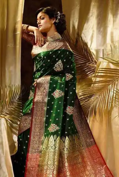 KPR 227 Green in Color Soft Lichi Silk. Lace Border & Lace Work Saree Grab it for ₹1399. Delivery 4-6 Working Days. Shop now. | Creative Sarees, Embroidered Sarees, Bollywood Sarees, Designer Sarees, Ethnic Saree, Modern Digital sarees, Party Wear Sarees, Sarees