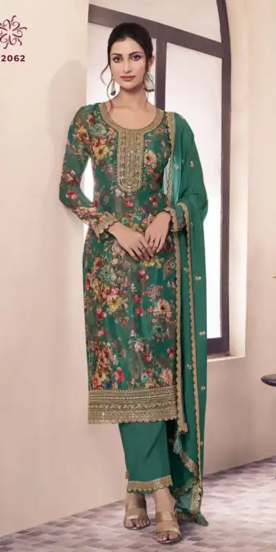 FC 7478 Green in Embroidery Work Salwar Suit . Special Price ₹3099. Wedding, Party, Festive, Events, Delivery 4-6 Working Days. Shop now. | Casual Suits, Jump Suits, Tops & Bottoms, Track Suits, Trendy Wear, Creative suits, Designer Suits, Palazzo Suits, Party Wear Suits, Patiala Suits, Salwar suit, Straight Suits