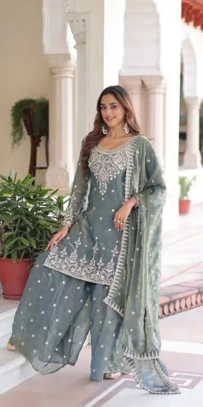 KA 1211 Grey Fandy Silk Salwar Suit Perfect for Wedding, Party, Sangeet, Haldi, Ethnic Day – . Festive Deal ₹2549. Delivery 4-6 Working Days. Shop now. | Casual Suits, Jump Suits, Tops & Bottoms, Track Suits, Trendy Wear, Creative suits, Designer Suits, Palazzo Suits, Party Wear Suits, Patiala Suits, Salwar suit, Straight Suits