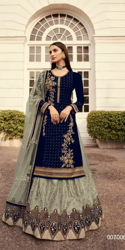 DS LT 7006 Grey in Georgette Embroidery Work & Stone Work Lehenga Choli . Festive Deal ₹2549. Delivery 4-6 Working Days. Shop now. | Bollywood Lehenga, Creative Lehenga, Designer Lehenga, Embroidered Lehenga, Lehenga, Party Wear Lehenga