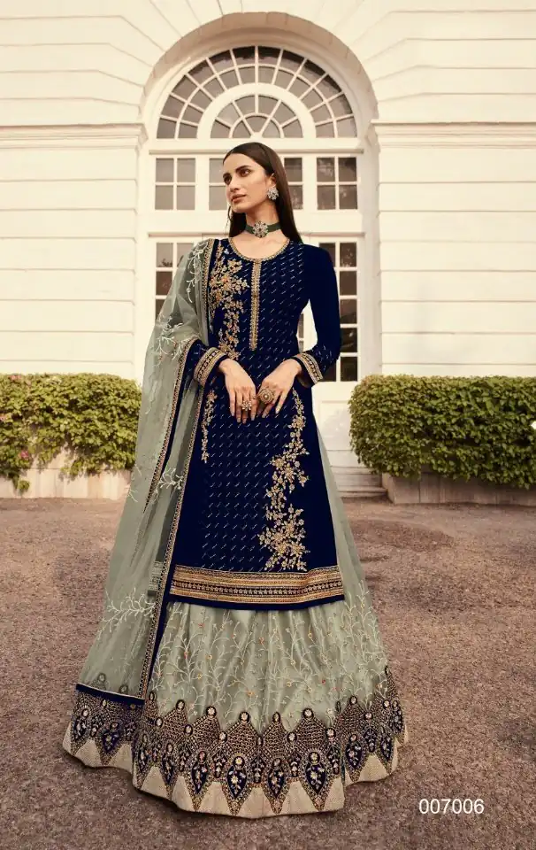 DS LT 7006 Grey in Georgette Embroidery Work & Stone Work Lehenga Choli . Festive Deal ₹2549. Delivery 4-6 Working Days. Shop now. | Bollywood Lehenga, Creative Lehenga, Designer Lehenga, Embroidered Lehenga, Lehenga, Party Wear Lehenga