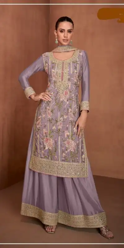 FC 7478 Lavender in Chinon Embroidery Work Salwar Suit . Special Price ₹3099. Wedding, Party, Festive, Events, Delivery 4-6 Working Days. Shop now. | Casual Suits, Jump Suits, Tops & Bottoms, Track Suits, Trendy Wear, Creative suits, Designer Suits, Palazzo Suits, Party Wear Suits, Patiala Suits, Salwar suit, Straight Suits