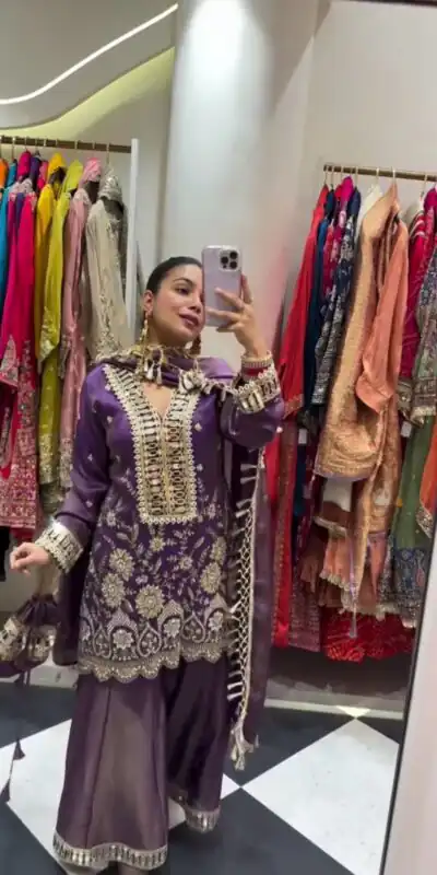 BE 435 Lavender in Cos Mos Mirror Work & Embroidery Work Salwar Suit s. Available at ₹2399 only. Delivery 4-6 Working Days. Shop now. | Casual Suits, Jump Suits, Tops & Bottoms, Track Suits, Trendy Wear, Creative suits, Designer Suits, Palazzo Suits, Party Wear Suits, Patiala Suits, Salwar suit, Straight Suits