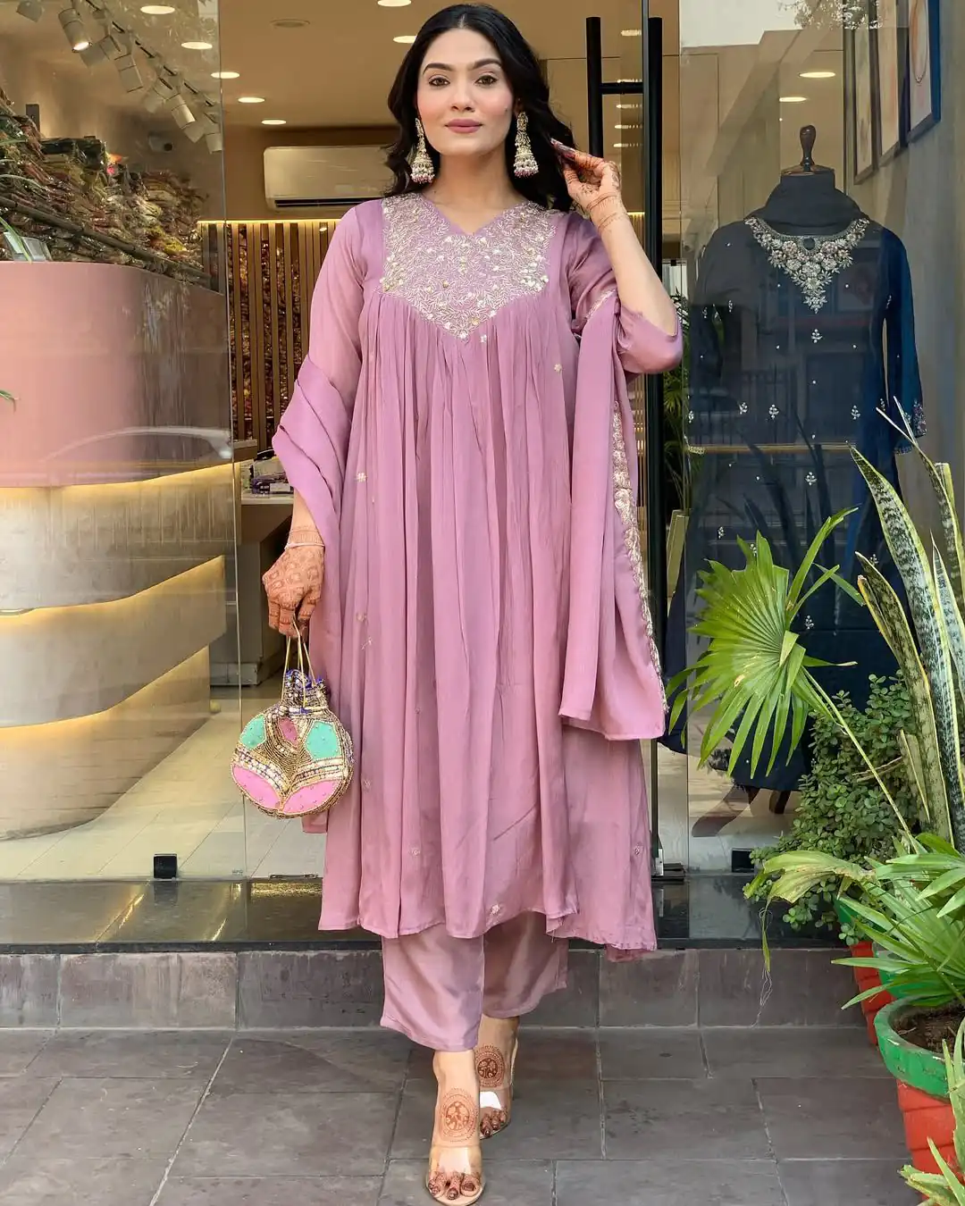 MF 819 Lavender Color Cotton Silk Salwar Suit with Mirror Work. Affordable Price ₹1699. Delivery 4-6 Working Days. Shop now. | Casual Suits, Jump Suits, Creative suits, Designer Suits, Palazzo Suits, Party Wear Suits, Patiala Suits, Salwar suit, Straight Suits
