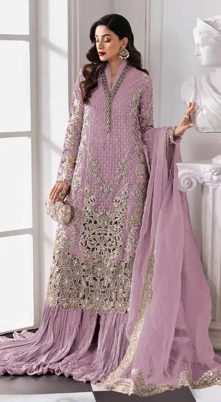 FC 1192 Lavender Color Georgette Salwar Suit with Embroidery Work. Introductory Price ₹2499. Delivery 4-6 Working Days. Shop now. | Casual Suits, Jump Suits, Tops & Bottoms, Track Suits, Trendy Wear, Creative suits, Designer Suits, Palazzo Suits, Party Wear Suits, Patiala Suits, Salwar suit, Straight Suits