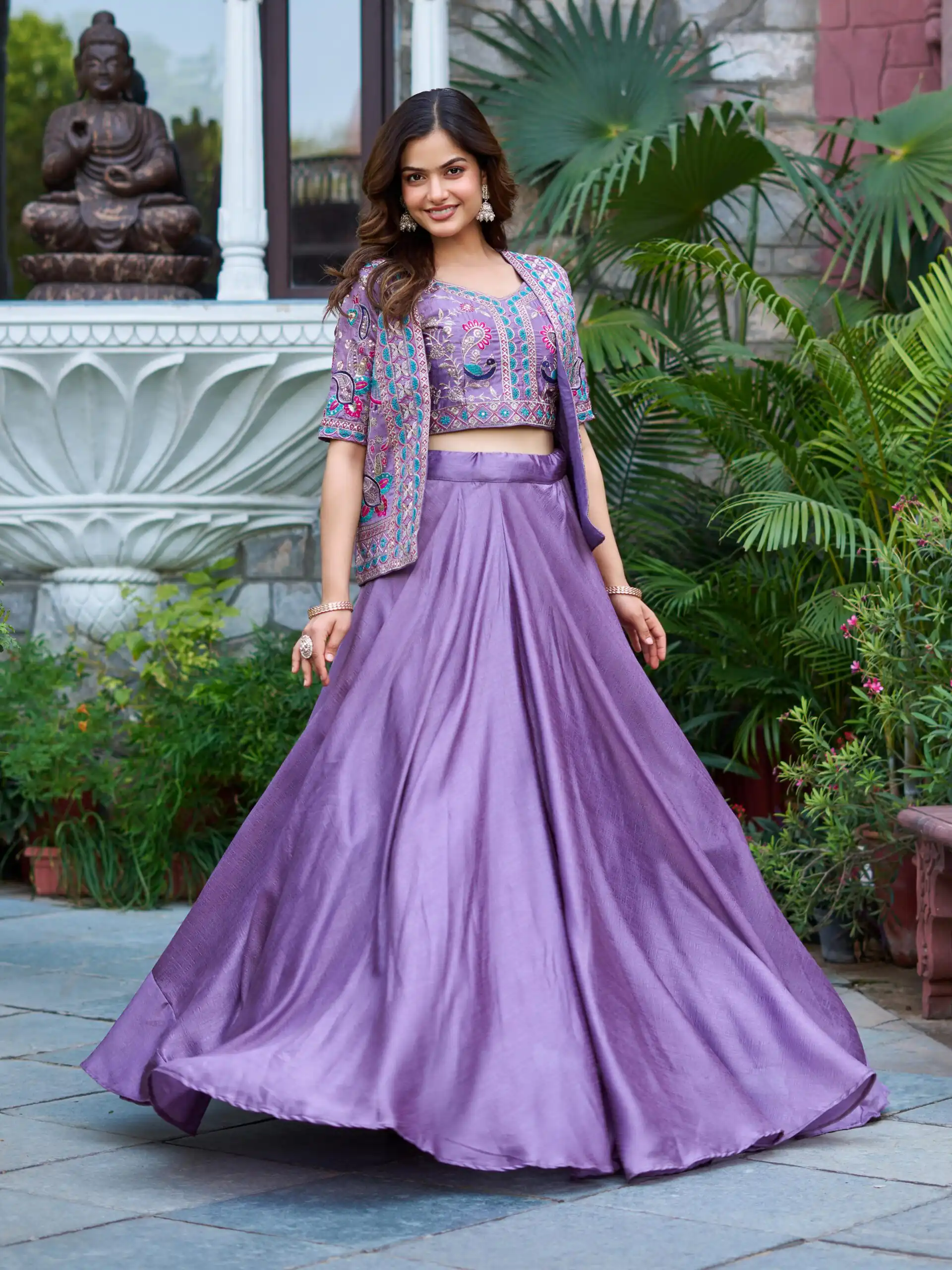 Ram 142 Lavender Vichitra Lehenga Choli with Embroidery Work & Thread Embroidery. Introductory Price ₹2549. Delivery 4-6 Working Days. Shop now. | Bollywood Lehenga, Creative Lehenga, Designer Lehenga, Embroidered Lehenga, Lehenga, Party Wear Lehenga