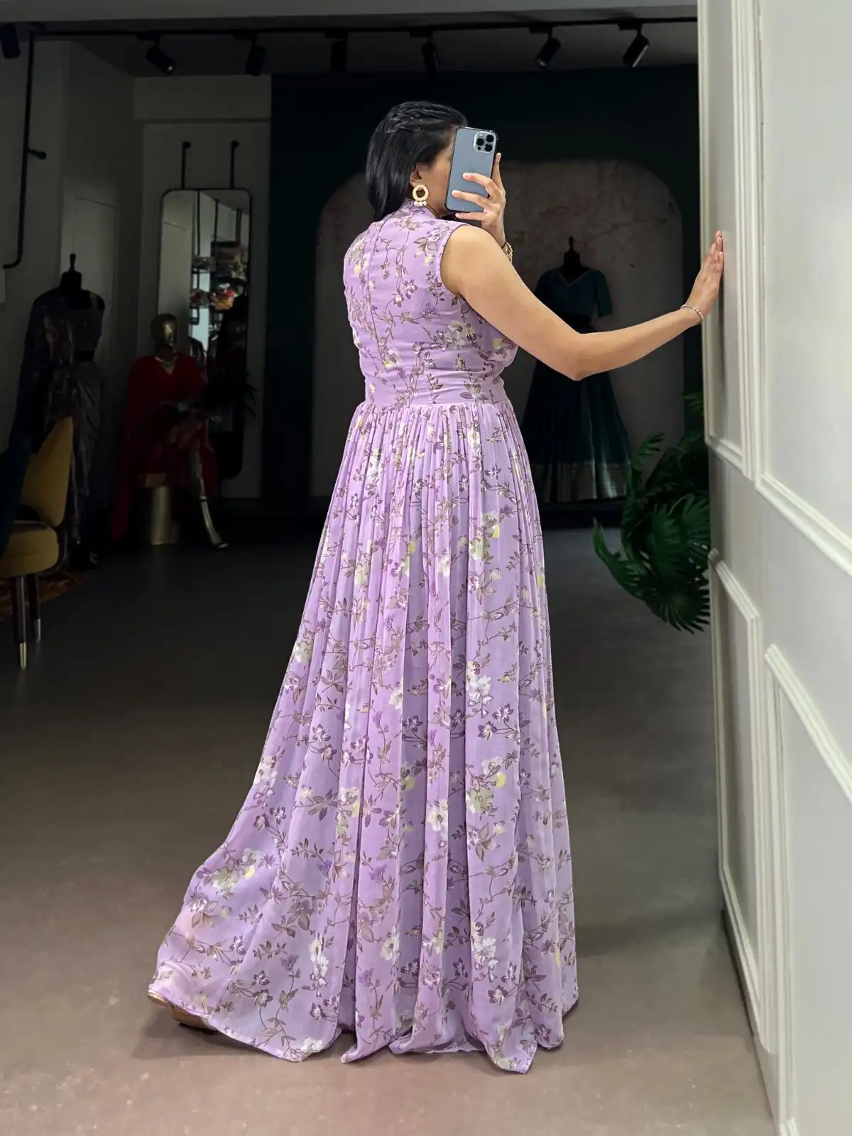 YNF 5200 Lavender Color Weightless Marbal Gown with Designer Work. Available at ₹1649 only. Delivery 4-6 Working Days. Shop now. | Bollywood Gowns, Creative Gowns, Designer Gowns, Embroidered Gowns, Gowns, Party Wear Gowns