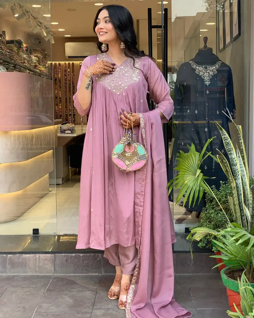 MF 818 Light Lavender Color Cotton Silk Salwar Suit with Mirror Work. Introductory Price ₹1699. Delivery 4-6 Working Days. Shop now. | Casual Suits, Jump Suits, Creative suits, Designer Suits, Palazzo Suits, Party Wear Suits, Patiala Suits, Salwar suit, Straight Suits