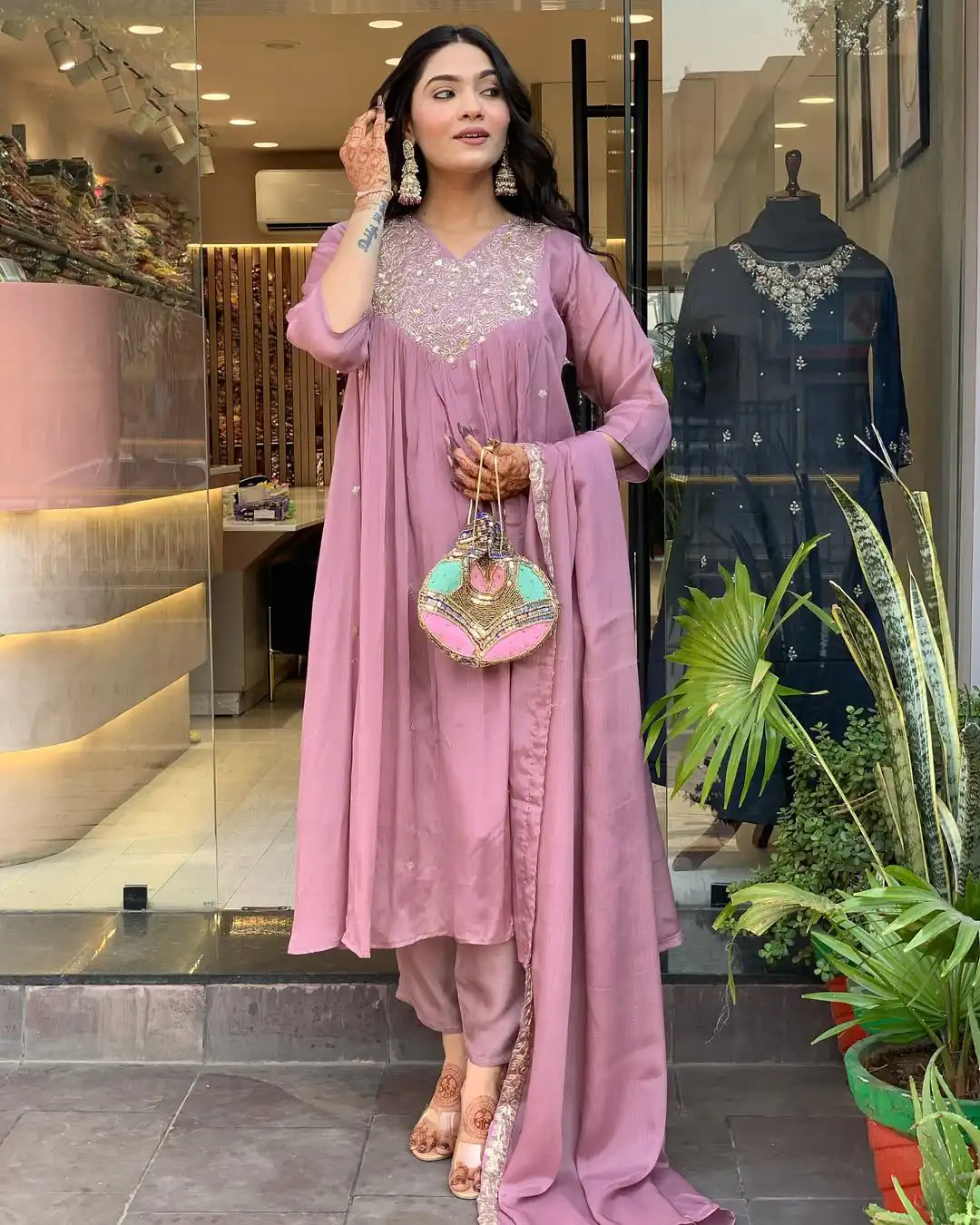 MF 818 Light Lavender Color Cotton Silk Salwar Suit with Mirror Work. Introductory Price ₹1699. Delivery 4-6 Working Days. Shop now. | Casual Suits, Jump Suits, Creative suits, Designer Suits, Palazzo Suits, Party Wear Suits, Patiala Suits, Salwar suit, Straight Suits
