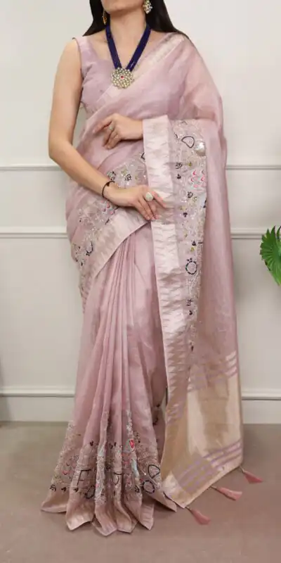 YNF 7401 Light Pink in Zari Kota Tissue Zari Work & Embroidery Work Saree . Get it for ₹3199. Delivery 4-6 Working Days. Shop now. | Creative Sarees, Embroidered Sarees, Bollywood Sarees, Designer Sarees, Ethnic Saree, Modern Digital sarees, Party Wear Sarees, Sarees
