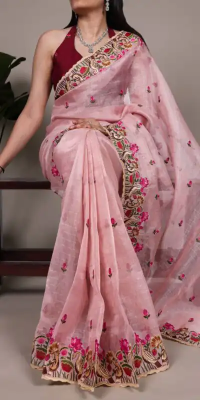 YNF 7400 Light Pink Zari Kota Tissue Saree Perfect for Wedding, Party, Mehendi, Housewarming, Haldi – . Special Price ₹3299. Delivery 4-6 Working Days. | Creative Sarees, Embroidered Sarees, Bollywood Sarees, Designer Sarees, Ethnic Saree, Modern Digital sarees, Party Wear Sarees, Sarees
