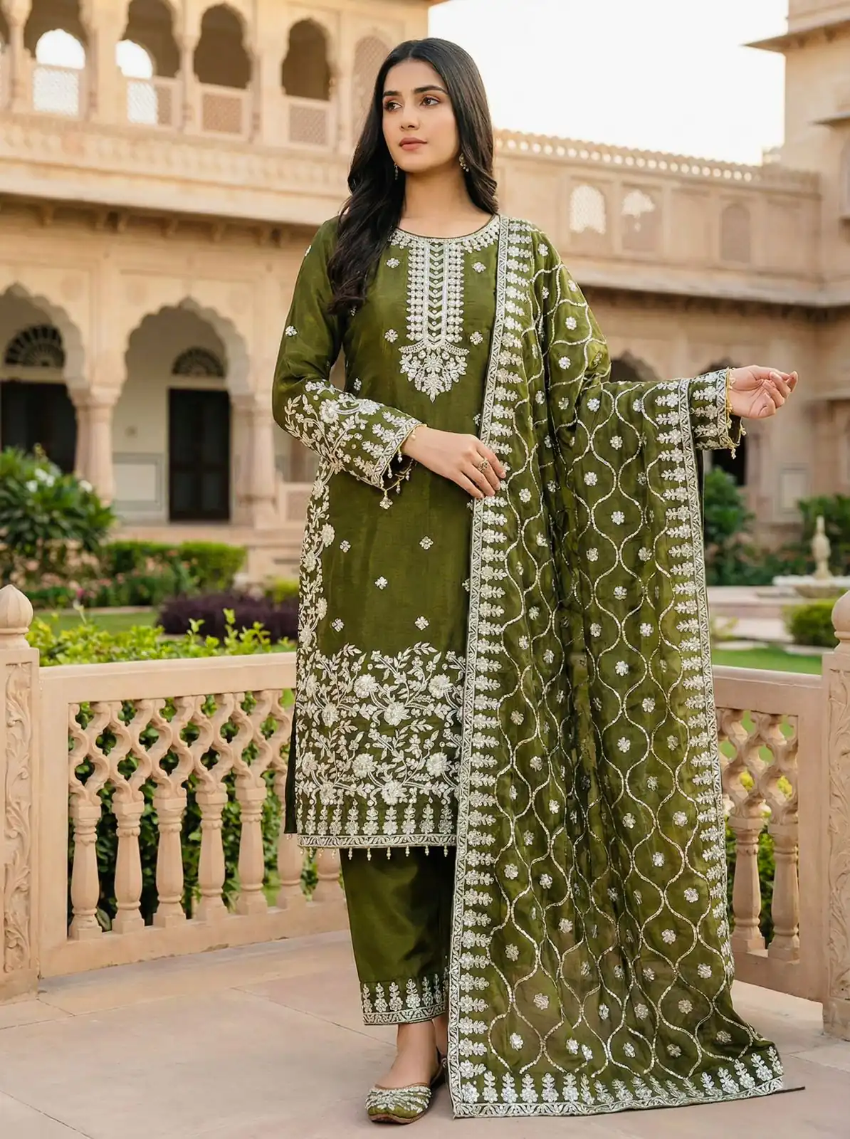 SRK 5320 Mahendi in Organza Silk Embroidery Work & Lace Work Salwar Suit . Available at ₹2399 only. Delivery 4-6 Working Days. Shop now. | Casual Suits, Jump Suits, Tops & Bottoms, Track Suits, Trendy Wear, Creative suits, Designer Suits, Palazzo Suits, Party Wear Suits, Patiala Suits, Salwar suit, Straight Suits