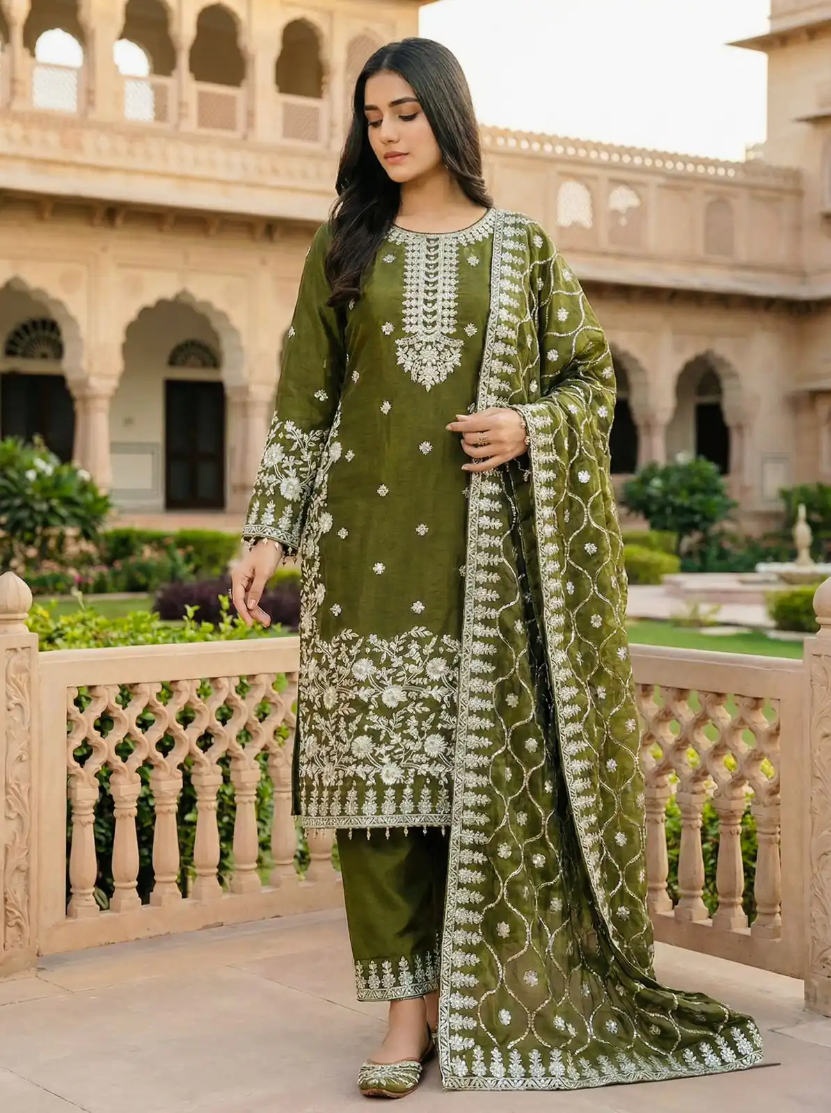 SRK 5320 Mahendi in Organza Silk Embroidery Work & Lace Work Salwar Suit . Available at ₹2399 only. Delivery 4-6 Working Days. Shop now. | Casual Suits, Jump Suits, Tops & Bottoms, Track Suits, Trendy Wear, Creative suits, Designer Suits, Palazzo Suits, Party Wear Suits, Patiala Suits, Salwar suit, Straight Suits