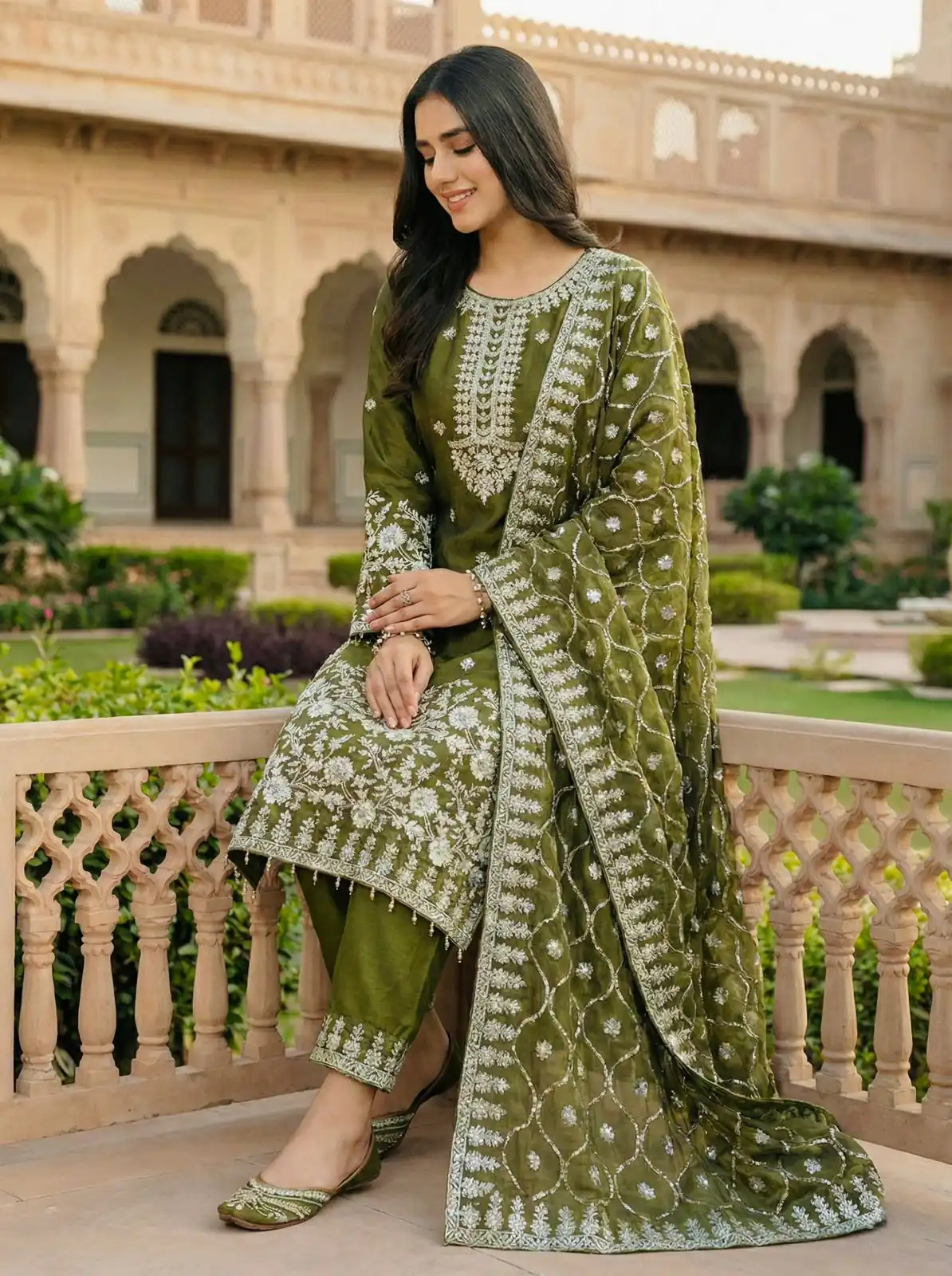 SRK 5320 Mahendi in Organza Silk Embroidery Work & Lace Work Salwar Suit . Available at ₹2399 only. Delivery 4-6 Working Days. Shop now. | Casual Suits, Jump Suits, Tops & Bottoms, Track Suits, Trendy Wear, Creative suits, Designer Suits, Palazzo Suits, Party Wear Suits, Patiala Suits, Salwar suit, Straight Suits