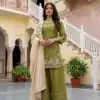 KD 1549 Mahendi Sequence Work Organza Silk Salwar Suit with Designer Work. Affordable Price ₹2149. Delivery 4-6 Working Days. Shop now. | Casual Suits, Jump Suits, Tops & Bottoms, Track Suits, Trendy Wear, Creative suits, Designer Suits, Palazzo Suits, Party Wear Suits, Patiala Suits, Salwar suit, Straight Suits