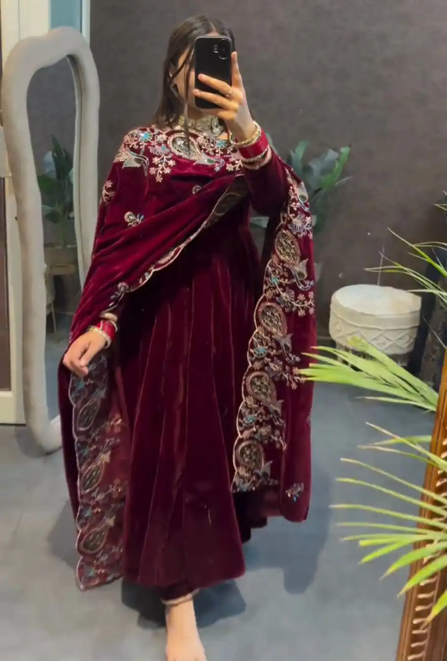 ST 1148 Maroon 9000 Velvet Salwar Suit with Embroidery Work & Lace Work. Get it for ₹2449. Delivery 4-6 Working Days. Shop now. | Casual Suits, Jump Suits, Tops & Bottoms, Track Suits, Trendy Wear, Creative suits, Designer Suits, Palazzo Suits, Party Wear Suits, Patiala Suits, Salwar suit, Straight Suits