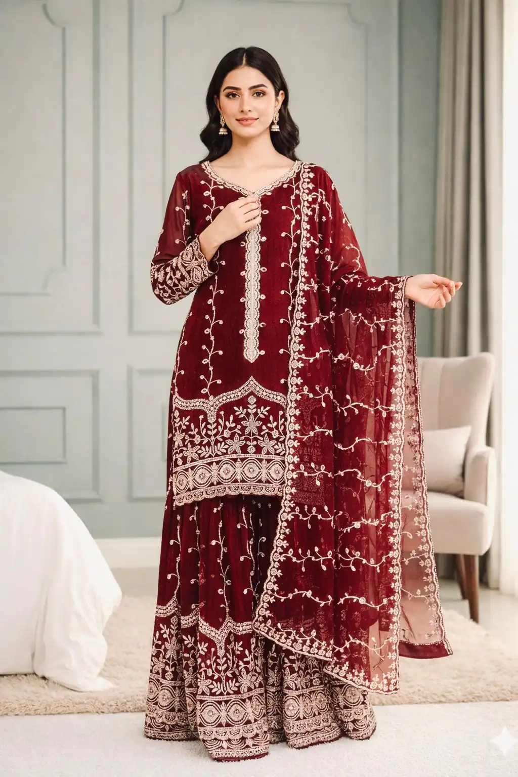 SSR 533 Maroon Color Fendy Silk Salwar Suit with Embroidery Work. Affordable Price ₹2149. Delivery 4-6 Working Days. Shop now. | Casual Suits, Jump Suits, Creative suits, Designer Suits, Palazzo Suits, Party Wear Suits, Patiala Suits, Salwar suit, Straight Suits
