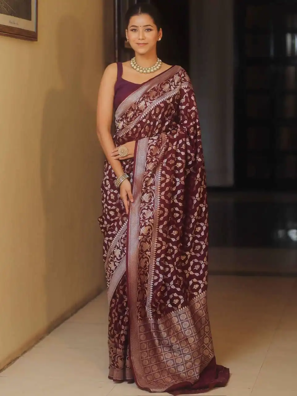 KPR 277 Maroon in Soft Lichi Silk Lace Border & Lace Work Saree . Available at ₹1299 only. Delivery 4-6 Working Days. Shop now. | Creative Sarees, Embroidered Sarees, Bollywood Sarees, Designer Sarees, Ethnic Saree, Modern Digital sarees, Party Wear Sarees, Sarees