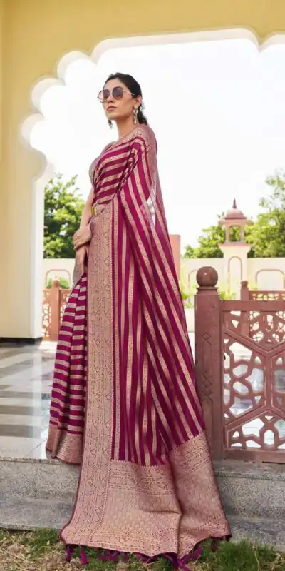KPR 232 Maroon Soft Lichi Silk Saree Perfect for Wedding, Party, Anniversary, Sangeet, Baby Shower – . Now at just ₹1399. Delivery 4-6 Working Days. Shop n | Creative Sarees, Embroidered Sarees, Bollywood Sarees, Designer Sarees, Ethnic Saree, Modern Digital sarees, Party Wear Sarees, Sarees