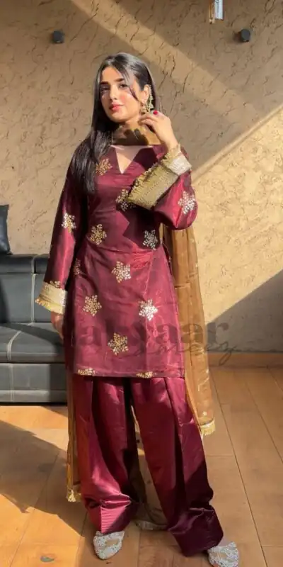 NSR 853 Maroon Natural Crep Silk Salwar Suit Perfect for Wedding, Party, Pongal, Baisakhi, Onam –. Grab it for ₹1749. Delivery 4-6 Working Days. | Casual Suits, Jump Suits, Tops & Bottoms, Track Suits, Trendy Wear, Creative suits, Designer Suits, Palazzo Suits, Party Wear Suits, Patiala Suits, Salwar suit, Straight Suits