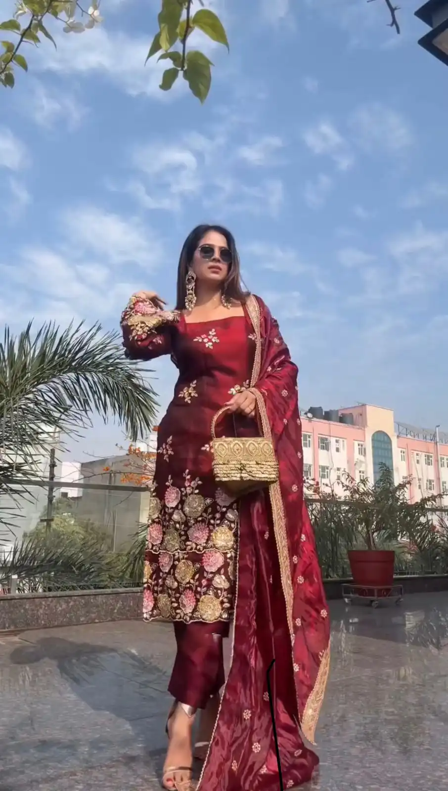 NSR 881 Maroon Organza Poly Silk Salwar Suit with Embroidery Work & Lace Work. Introductory Price ₹209. Delivery 4-6 Working Days. Shop now. | Casual Suits, Jump Suits, Creative suits, Designer Suits, Palazzo Suits, Party Wear Suits, Patiala Suits, Salwar suit, Straight Suits