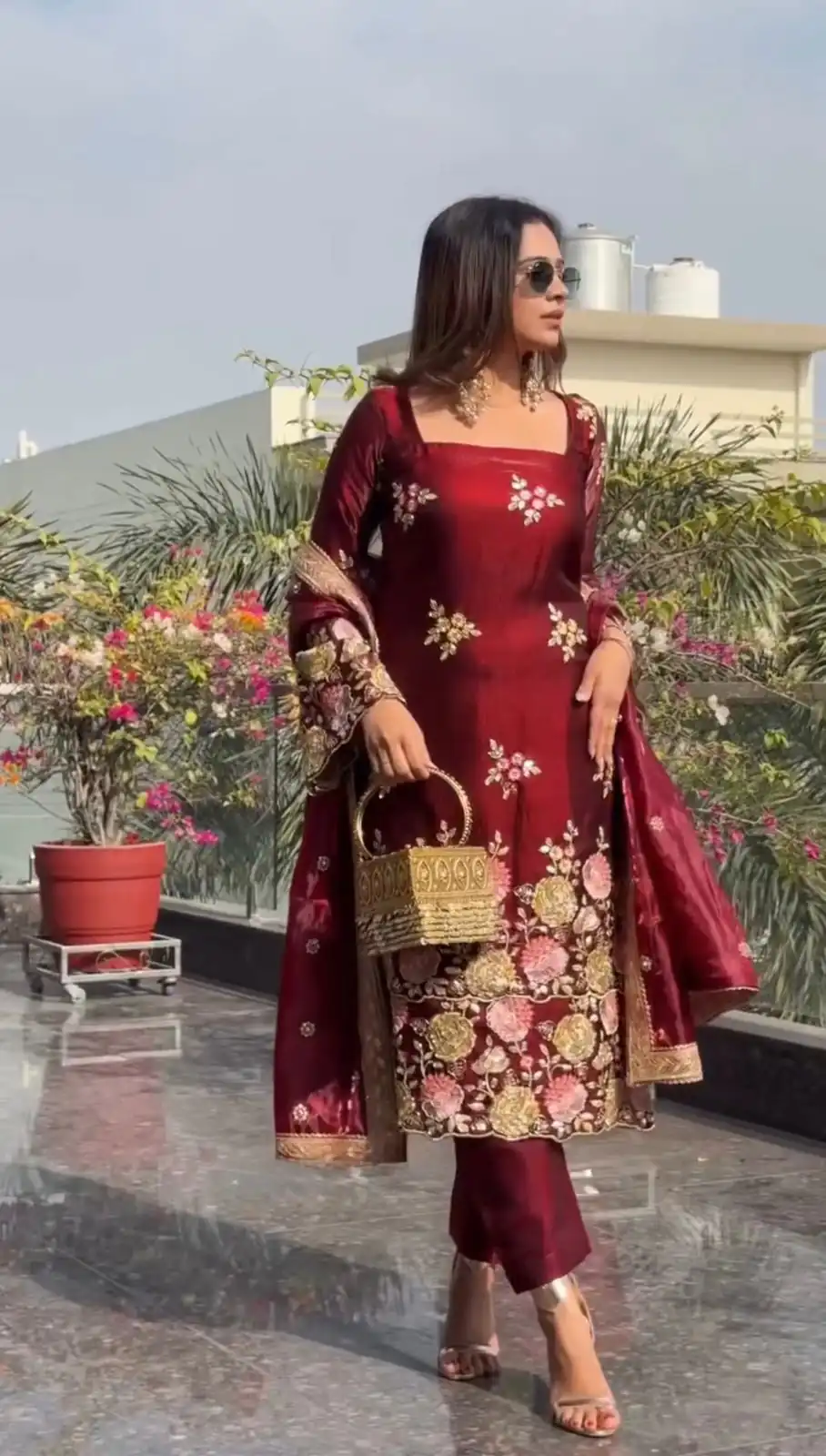 NSR 881 Maroon Organza Poly Silk Salwar Suit with Embroidery Work & Lace Work. Introductory Price ₹209. Delivery 4-6 Working Days. Shop now. | Casual Suits, Jump Suits, Creative suits, Designer Suits, Palazzo Suits, Party Wear Suits, Patiala Suits, Salwar suit, Straight Suits