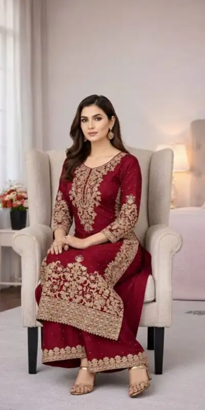 SSR 535 Maroon in Organza Silk Embroidery Work Salwar Suit . Available at ₹2399 only. Delivery 4-6 Working Days. Shop now. | Casual Suits, Jump Suits, Tops & Bottoms, Track Suits, Trendy Wear, Creative suits, Designer Suits, Palazzo Suits, Party Wear Suits, Patiala Suits, Salwar suit, Straight Suits