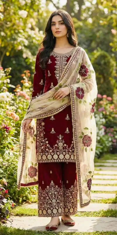 SRK 5318 Maroon in Organza Silk Lace Work & Embroidery Work Salwar Suit . Get it for ₹2399. Delivery 4-6 Working Days. Shop now. | Casual Suits, Jump Suits, Tops & Bottoms, Track Suits, Trendy Wear, Creative suits, Designer Suits, Palazzo Suits, Party Wear Suits, Patiala Suits, Salwar suit, Straight Suits