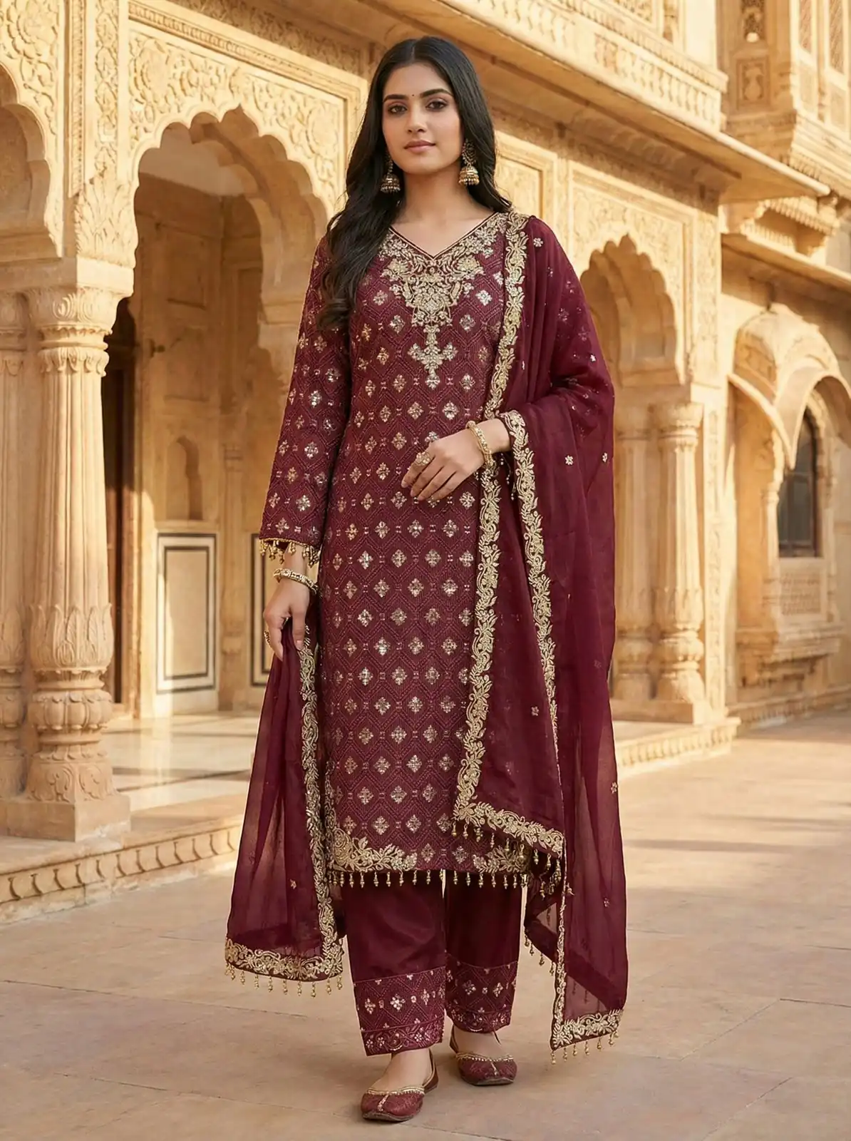 ZSR 3158 Maroon in Organza Silk Lace Work & Embroidery Work Salwar Suit . Get it for ₹2399. Delivery 4-6 Working Days. Shop now. | Casual Suits, Jump Suits, Tops & Bottoms, Track Suits, Trendy Wear, Creative suits, Designer Suits, Palazzo Suits, Party Wear Suits, Patiala Suits, Salwar suit, Straight Suits